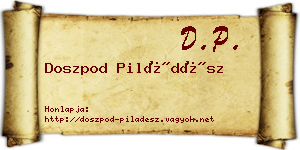 Doszpod Piládész névjegykártya